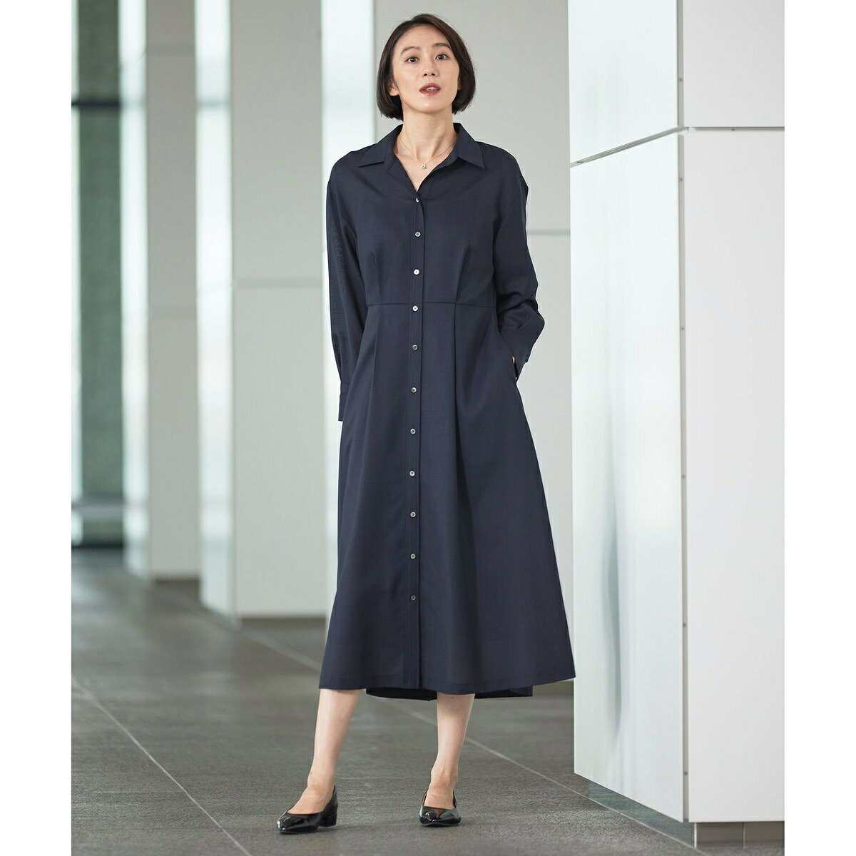 【洗える】トロピカルストレッチシャツ ドレス／自由区（JIYU-KU） 0101marui-12708810 丸井(マルイ)楽天市場店 サンプル画像3