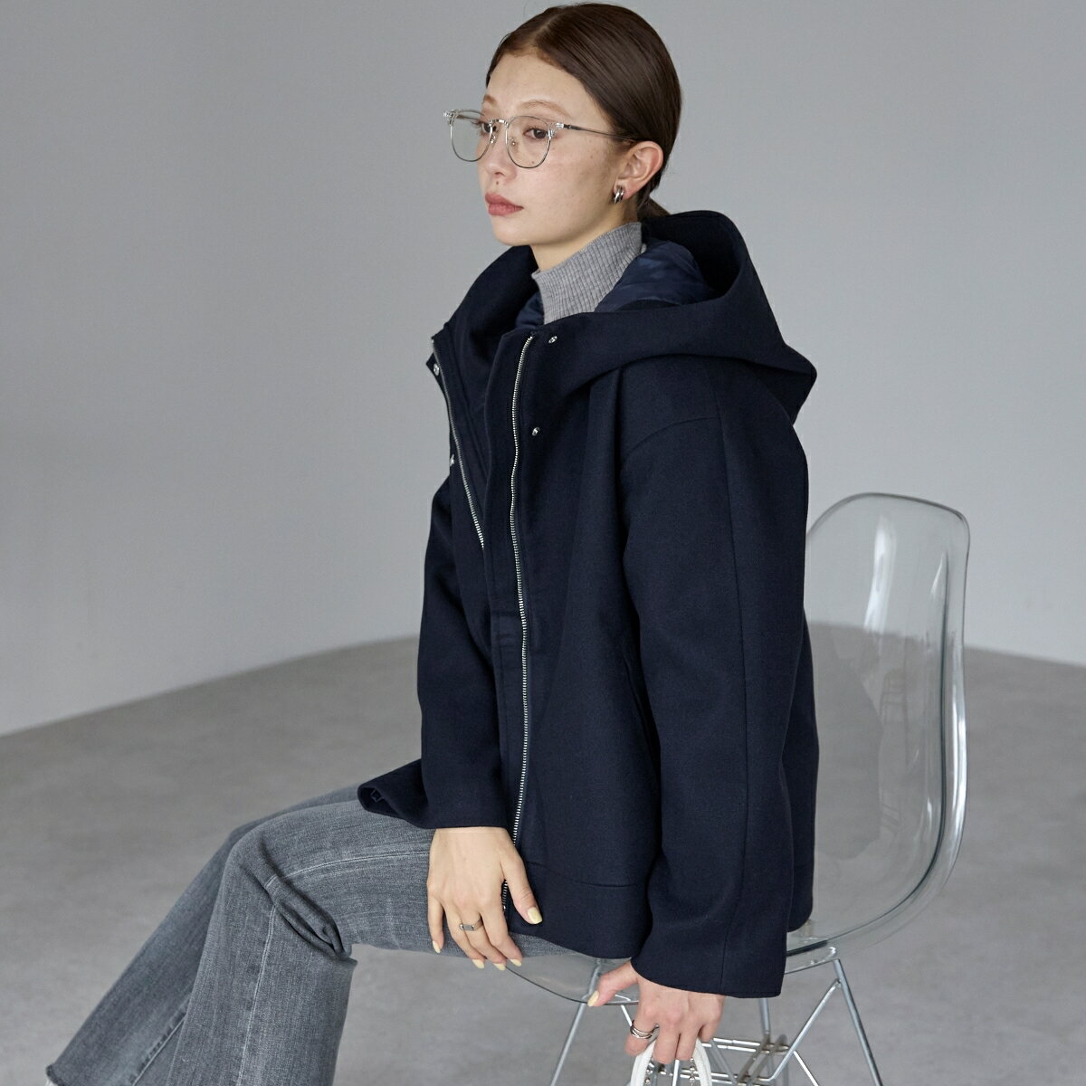 コクーンシルエットショートコート／リリヤーノ（RIRIYANO）