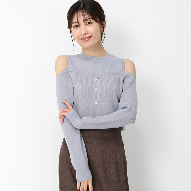 【秋冬新作】肩開きレイヤード風ニット/MM448316／ミッシュマッシュ（MISCH MASCH）