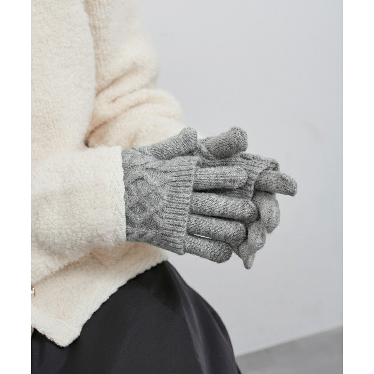 3WAY/ケーブル編み×リブ編みニットグローブ／ロペピクニックパサージュ（ROPE' PICNIC PASSAGE） 0101marui-12710476 丸井(マルイ)楽天市場店 サンプル画像2