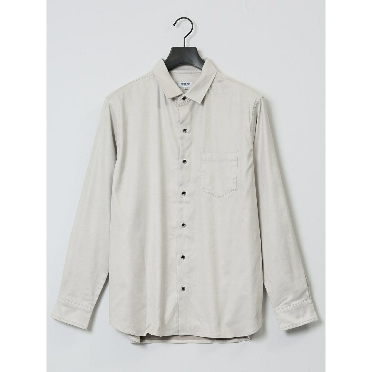 【ストレッチ 起毛】レノマ オム マイクロピーチ レギュラーカラー長袖シャツ／タカキュー（TAKA-Q）