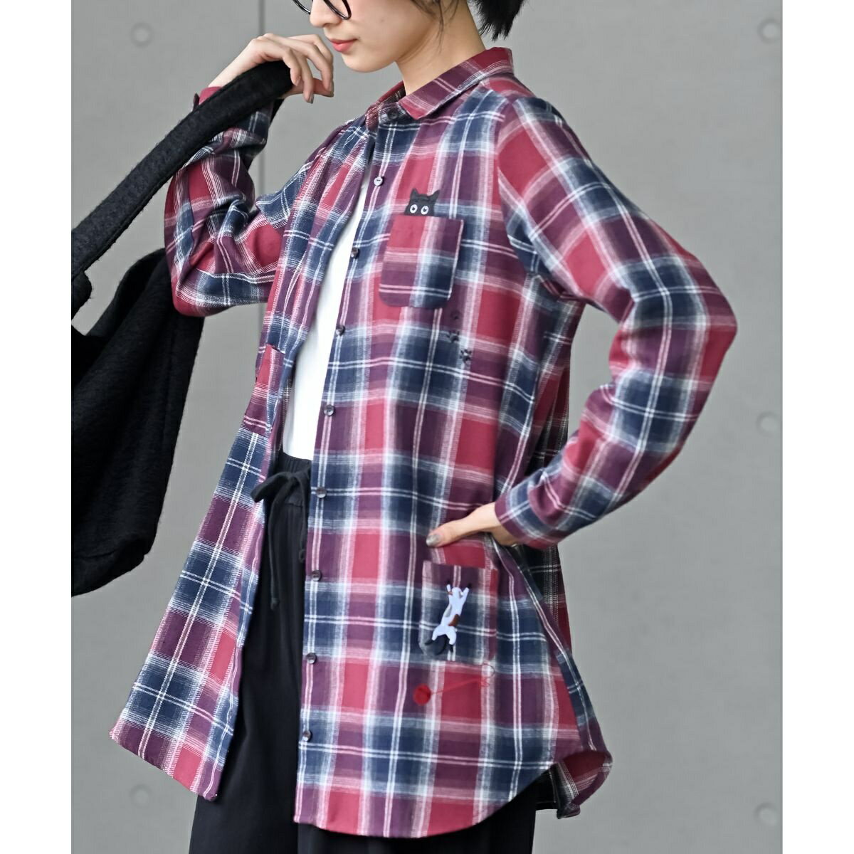 ねこだらけ3ポケットシャツチュニック／アール・ピー・エス（r.p.s）