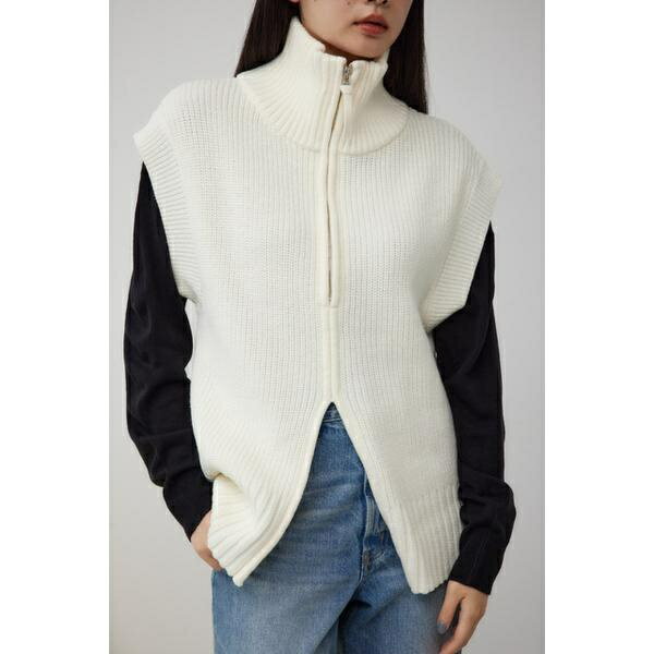 2WAYジップアップニットベスト／アズールバイマウジー（AZUL BY MOUSSY）