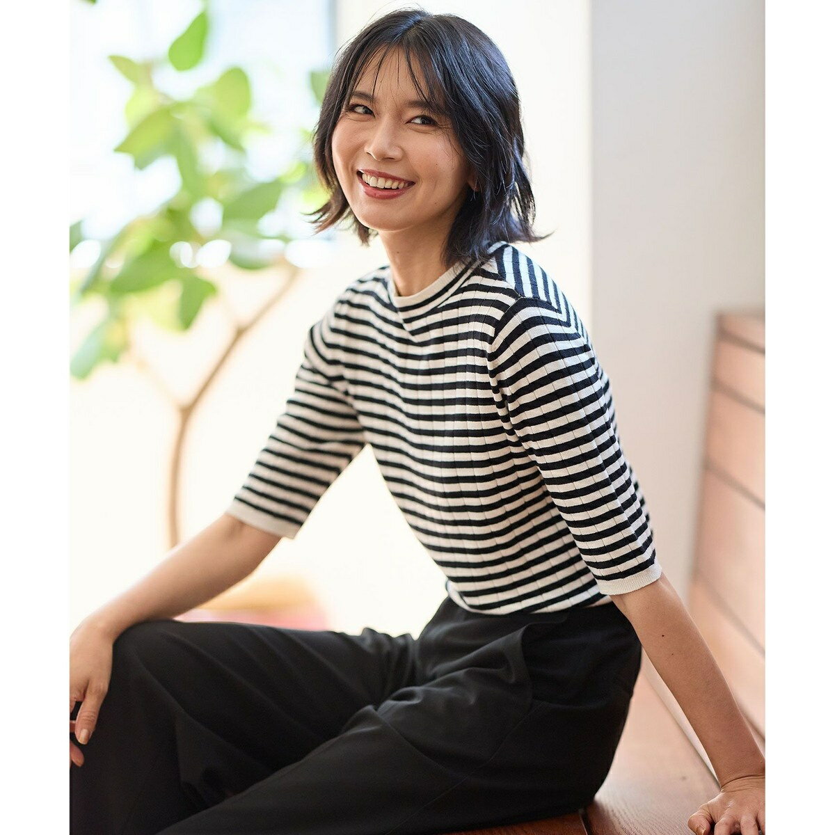 リブボーダーニット／エニィ（ANY）