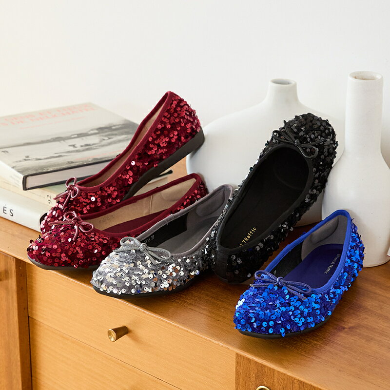 スパンコールスクエアトゥ バレエシューズ 跳べるパンプスシリーズ累計販売数150万足/R-3216／オリエンタルトラフィック（ORiental TRaffic）