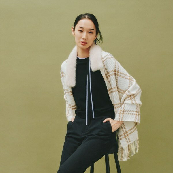 フェイクファーコンビケープ／アマカ（AMACA）