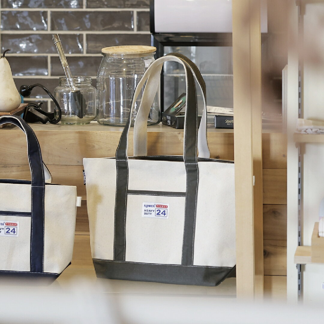 VANESSA BRUNO - PEBBLE CANVAS TOTE BAG 24OZ 4830 OLIVE／ペブル（PEBBLE）