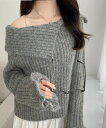 【mily bilet】ふんわり映え。アシメ襟2WAYオフショル袖フレアシャギーニットプルオーバー/クラシカルエルフ(Classical Elf)