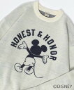 【ミッキーの刺繍入り】 ジャガードクルーネックニット レディース メンズ/ディズニー(Disney)