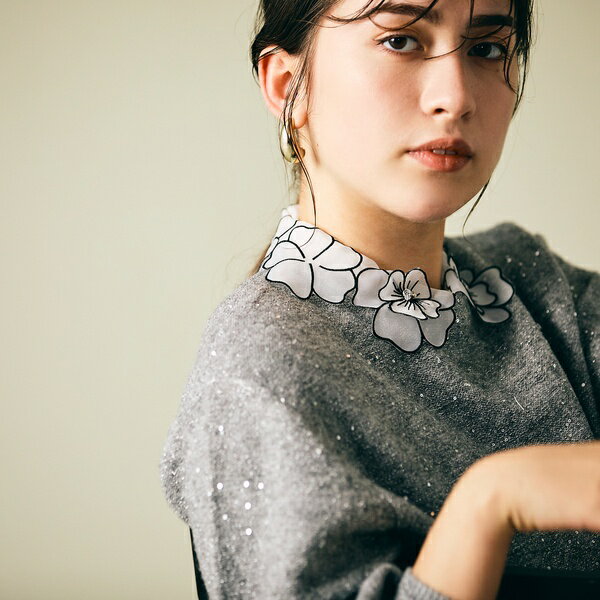 ラメ＆スパンコールニットプルオーバー／オーディア ミューズ（Audie a Muses）