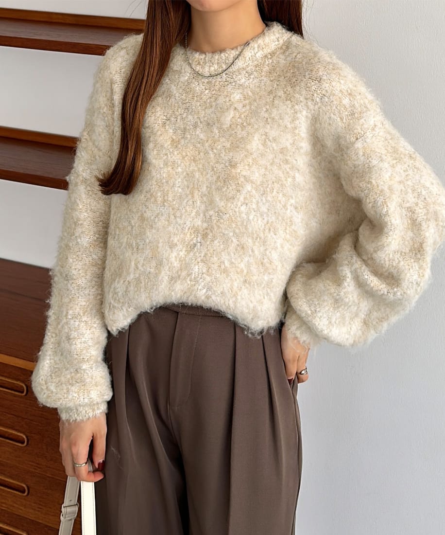 callautia　シャギーショートニット／カラウティア（callautia）