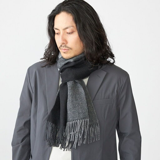 SHIPS: パネル カシミヤ ダブルフェイス マフラー/シップス(SHIPS) SHIPS: パネル カシミヤ ダブルフェイス マフラー/シップス(SHIPS)
