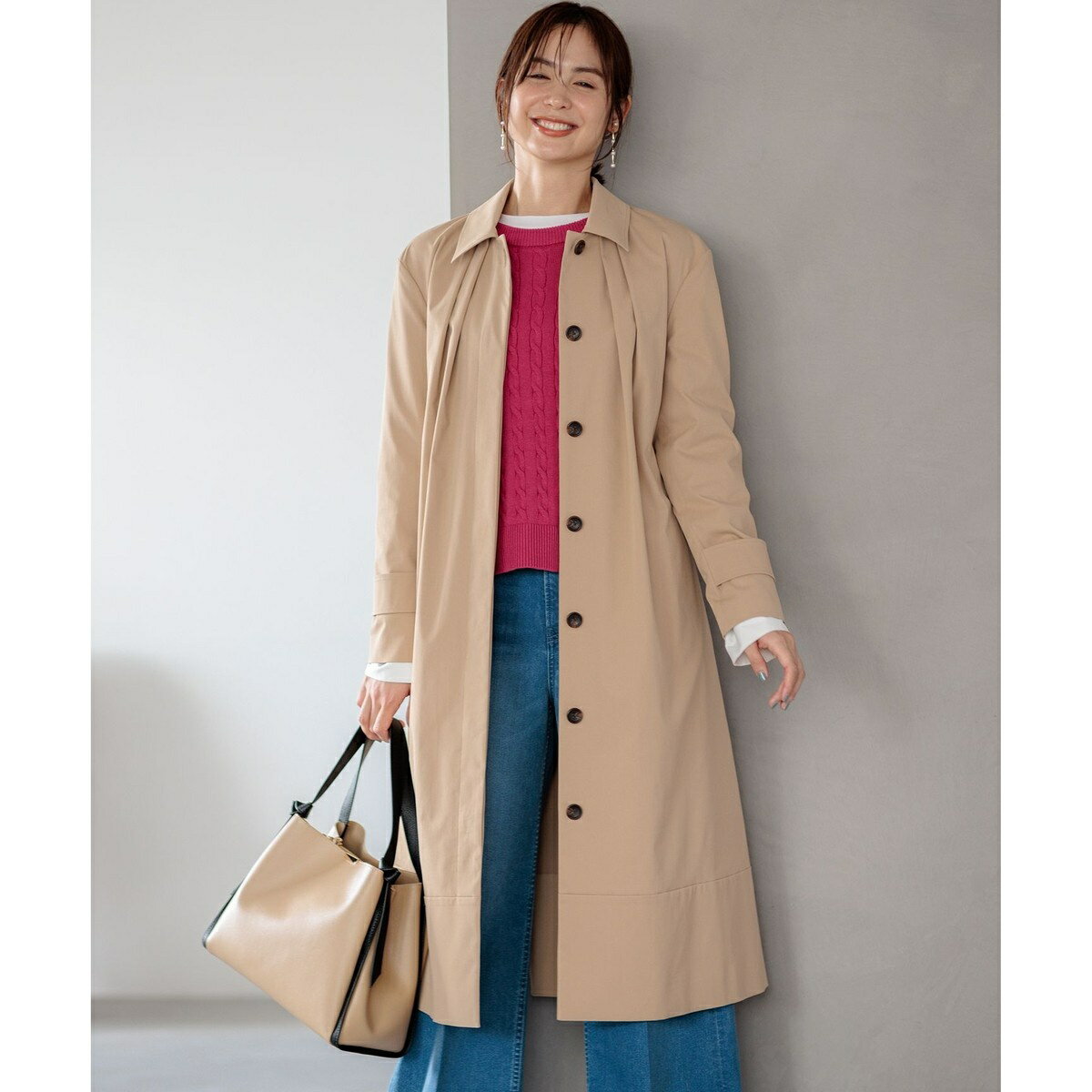 【WEB限定】ライトトレンチ ステンカラーコート／組曲（KUMIKYOKU）のサムネイル