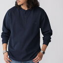【WEB限定】SHIPS:〈抗菌・防臭〉ワンポイントロゴ バーズアイ ヘンリーネック 長袖 Tシャツ/シップス(SHIPS)