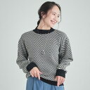 【S-LL洗える毛玉レス】クラシカルな柄が目を惹く プチハイネックニット/シューラルー(SHOOLARUE)
