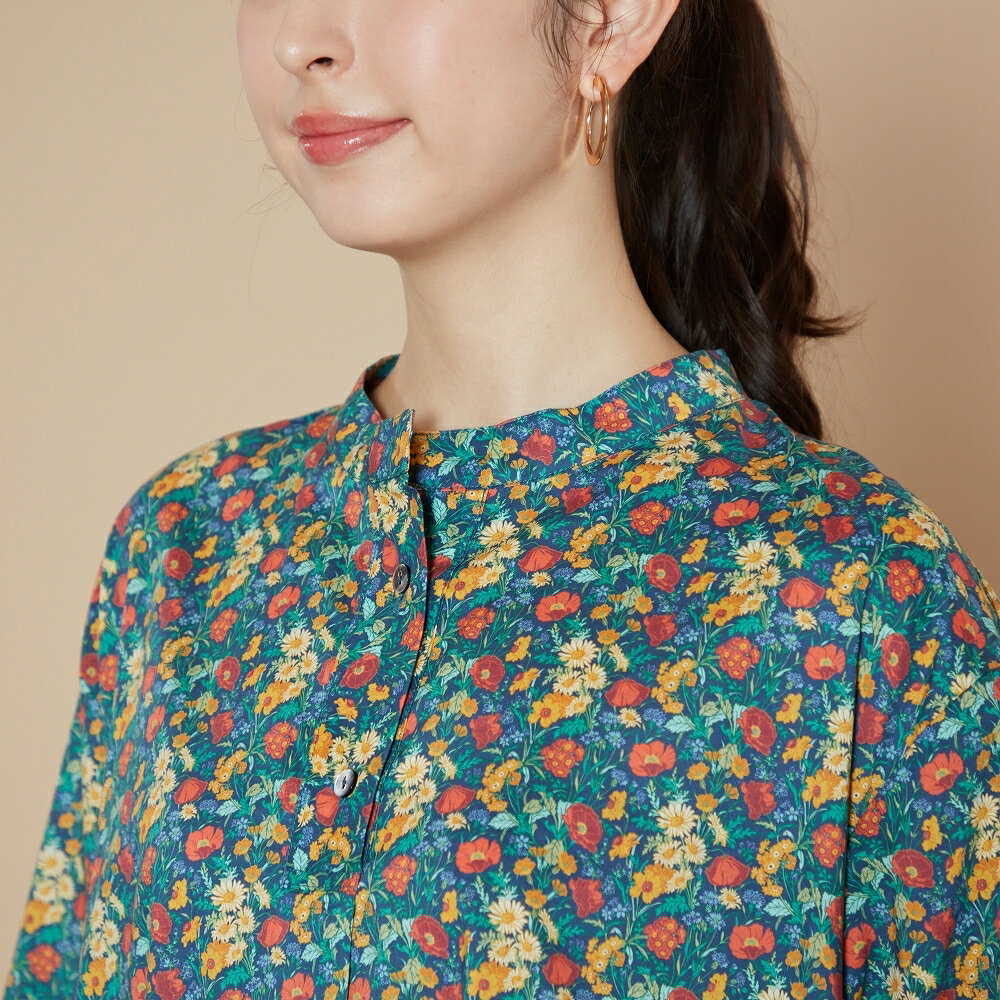 「洗える」リバティ スキッパーチュニック／アル・ディ・ラ（AL DI LA）