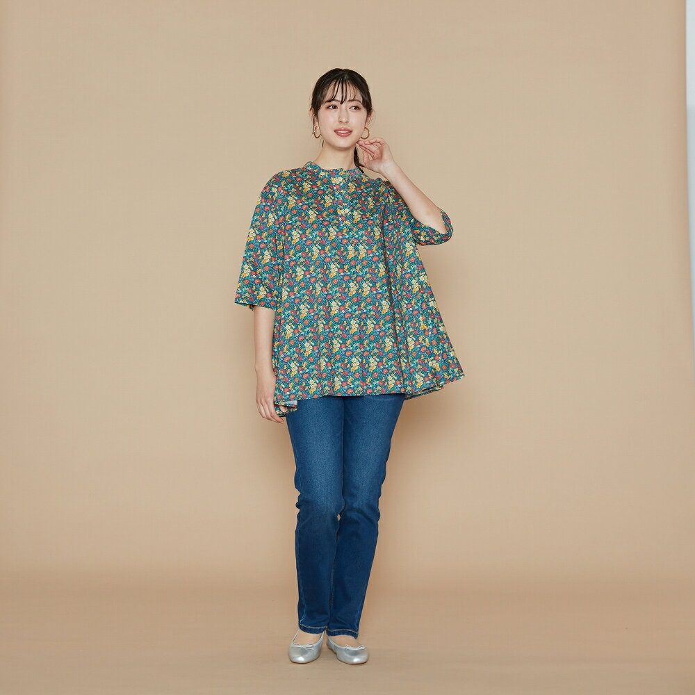 「洗える」リバティ スキッパーチュニック／アル・ディ・ラ（AL DI LA）