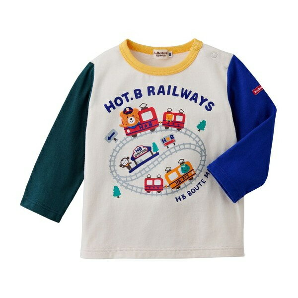 電車柄 長袖Tシャツ／ミキハウス ホットビスケッツ（MIKIHOUSE HOT BISCUITS）