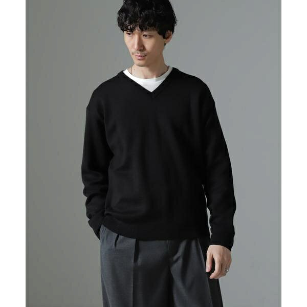 タスマニアミックス ミラノリブリラックスVネックニット／ナノユニバース（NANO universe）