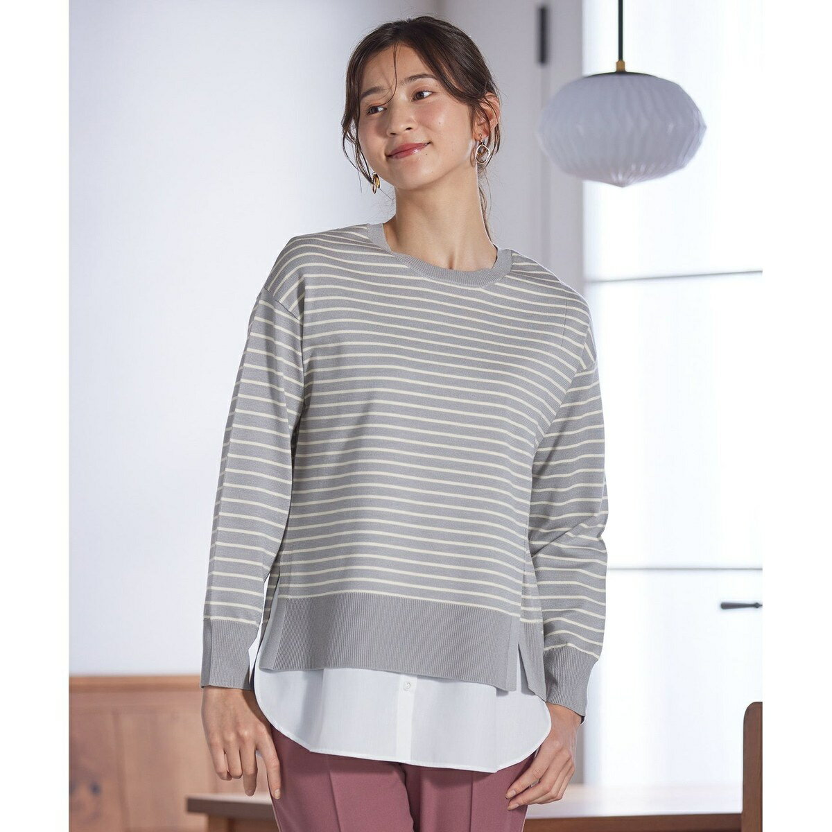 【洗える】サイドスリット ニット／エニィスィス（any SiS）