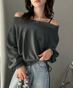 【mily bilet】大人肌見せヘルシースタイル。サイドレースアップ胸刺繍オフショルダースウェット/クラシカルエルフ(Classical Elf)
