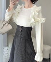 【mily bilet】華やかさと上品さ。プリーツフリル使いリブカット...(4)