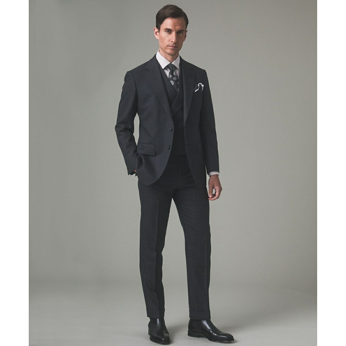 【ZEGNA/ゼニア】ISLANDFLEECE/アイランドフリース 3ピーススーツ(グレー)/五大陸(gotairiku)