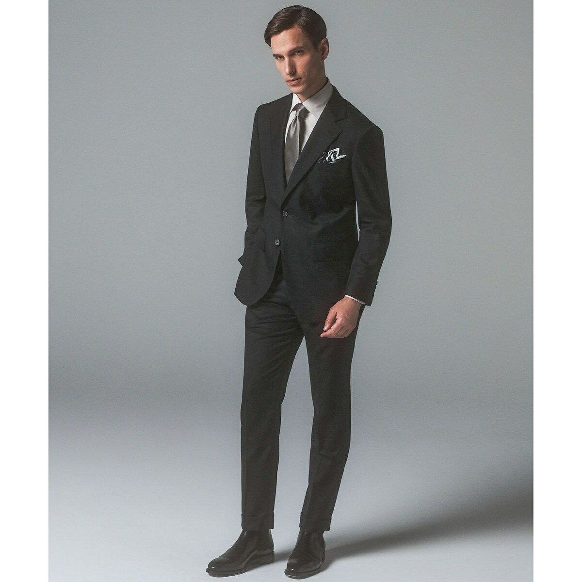 シワになりにくい【御幸毛織/みゆきけおり】Superior160s 3ピーススーツ(グレー)/五大陸(gotairiku)