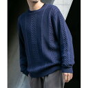 『WEB限定』『XLサイズあり』メリノウールケーブルニット/アーバンリサーチ ロッソ(URBAN RESEARCH ROSSO)