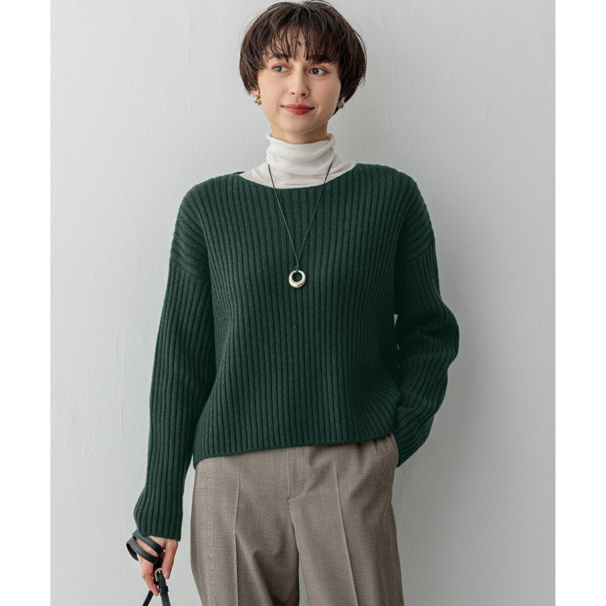 【Oggi2月号掲載/洗える】カシミヤブレンド クロップド ニット／23区（23KU）