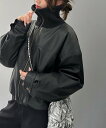 《Javaジャバコラボ》洗練された大人スタイル。ショート丈リブタートルフェイクレザージャケット/クラシカルエルフ(Classical Elf)