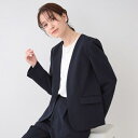 【洗えるS-3Lセットアップ可】セレモニーや通勤に カットジョーゼット Vネックジャケット/シューラルー(SHOOLARUE)
