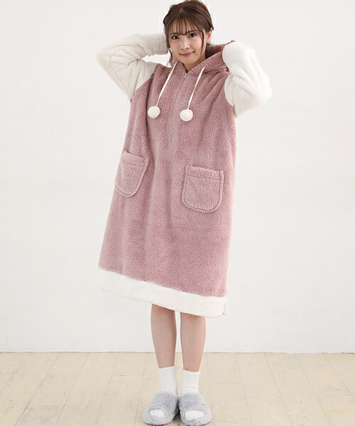 長袖、あったかボアマタニティパーカー | マタニティウェア・授乳服／犬印マタニティ＆ベビー（inujiru..