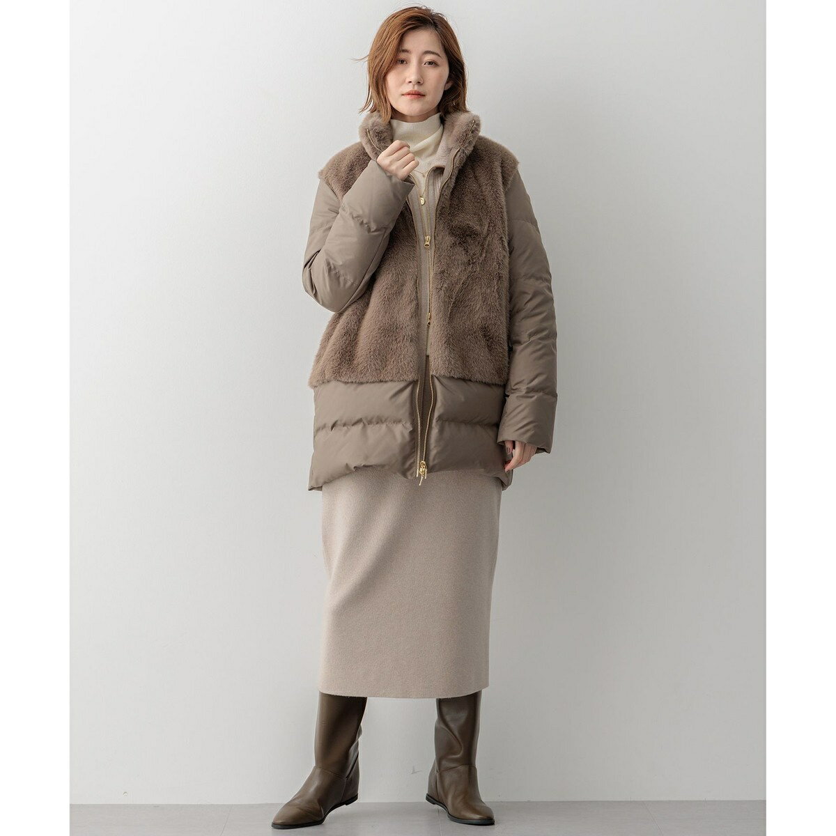 【杏さん着用/Oggi1月号掲載】ECOPEL エコファーコンビ ダウンコート／23区（23KU）