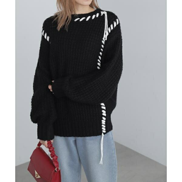 配色ステッチニットプルオーバー／フリーズマート（Free's Mart）