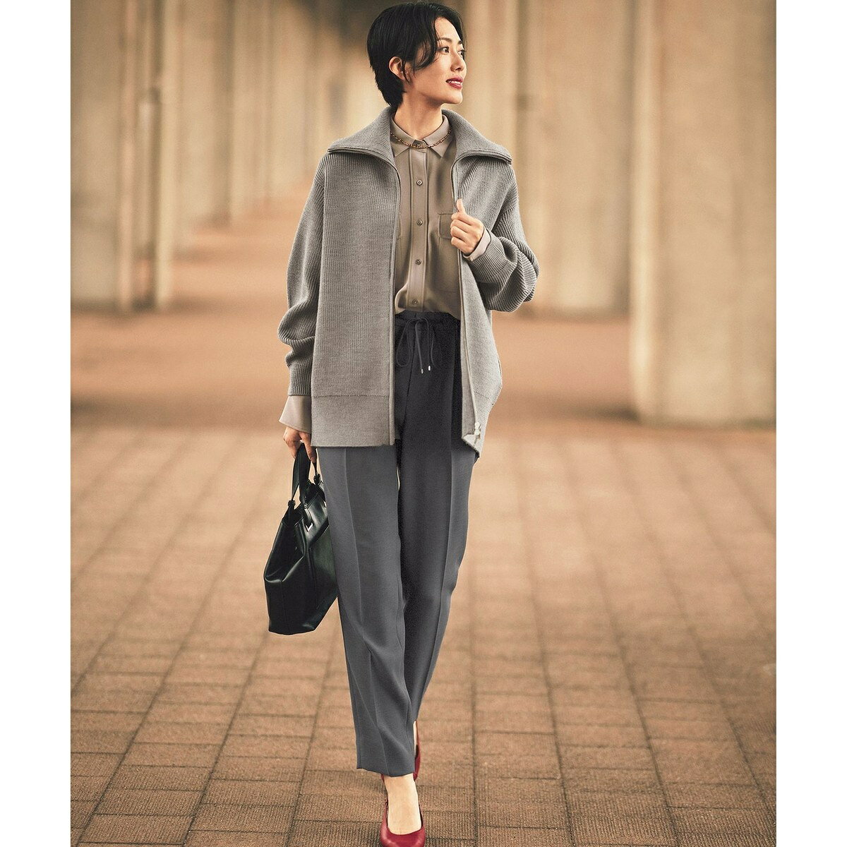 【洗える】ツイステッドダブルクロス テーパード パンツ／自由区（JIYU-KU） 0101marui-12737502 丸井(マルイ)楽天市場店 サンプル画像3