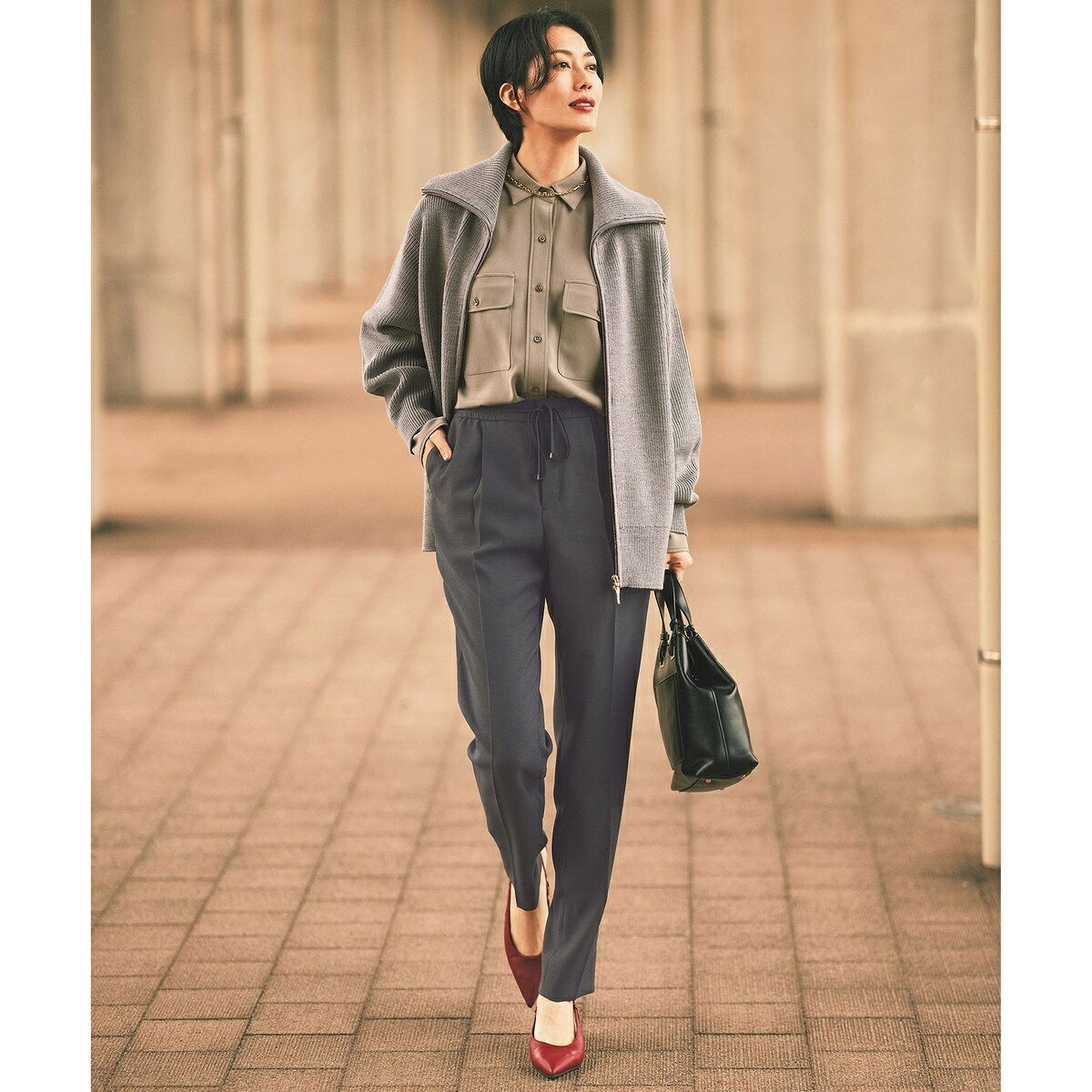 【洗える】ツイステッドダブルクロス テーパード パンツ／自由区（JIYU-KU） 0101marui-12737811 丸井(マルイ)楽天市場店 サンプル画像2