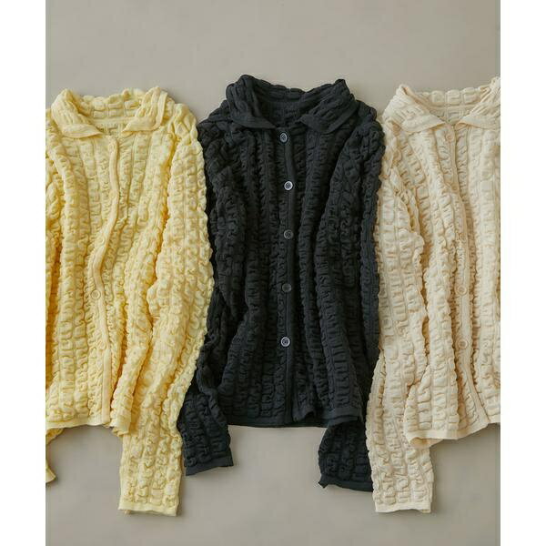 ふくれシャーリング襟付きニットカーディガン／エヌ ナチュラルビューティーベーシック（N.Natural Beauty Basic*）のサムネイル