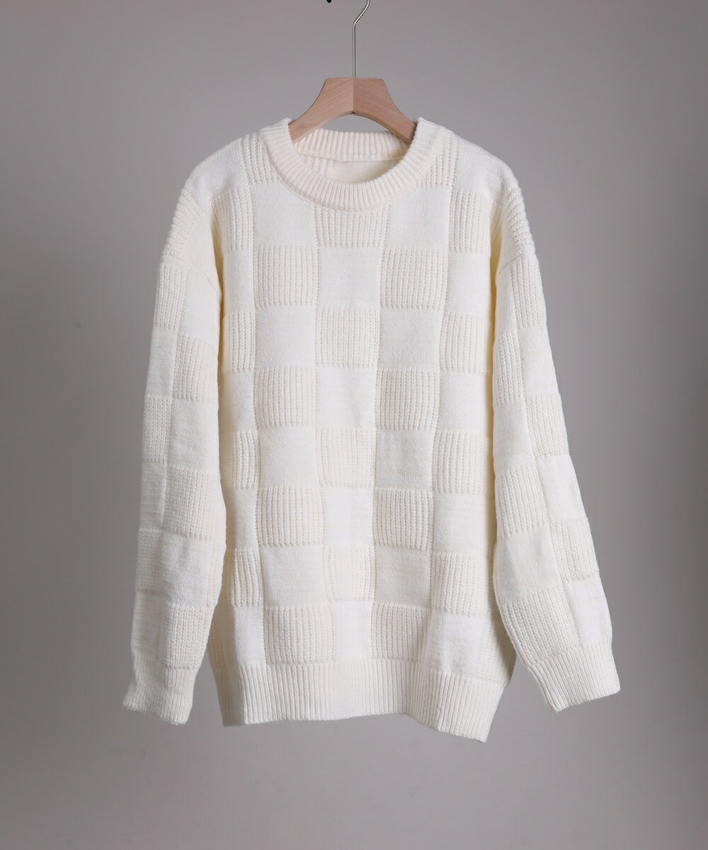 aimoha men Cozy Checkered Knit Sweater/アイモハ(aimoha)