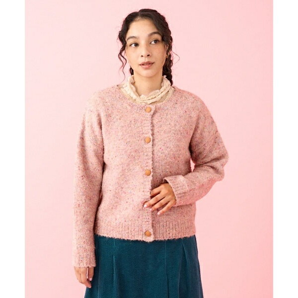 カラーネップ クルーネックカーディガン／ホコモモラ（JOCOMOMOLA）