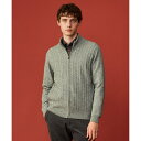 【キングサイズ・洗える・カシミヤブレンド】カシミヤブレンド ハイネック ジップ カーディガン/ジョセフアブード(JOSEPH ABBOUD)