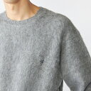 【WEB限定】SHIPS: ワンポイント ロゴ フラッフィ シャギー クルーネック ニット/シップス(SHIPS)