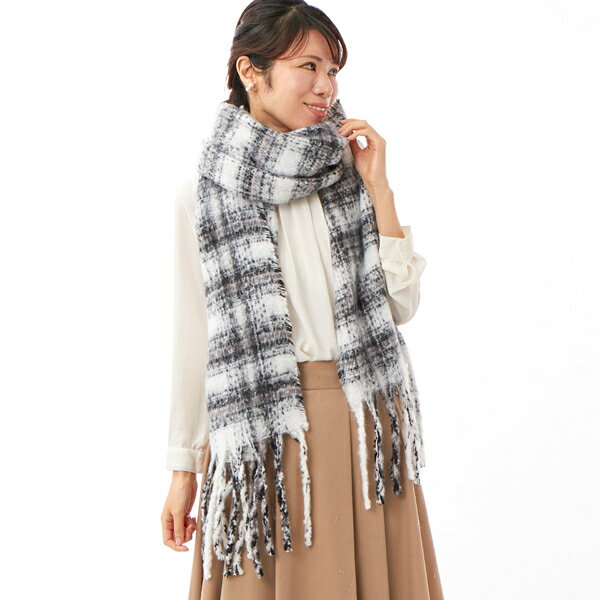 カシュネ cache nez / ブークレオンブレーチェックストール／カシュネ（cache nez）