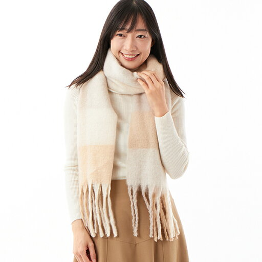 カシュネ cache nez / リサイクルポリブロックチェックストール/カシュネ(cache nez) カシュネ cache nez / リサイクルポリブロックチェックストール/カシュネ(cache nez)