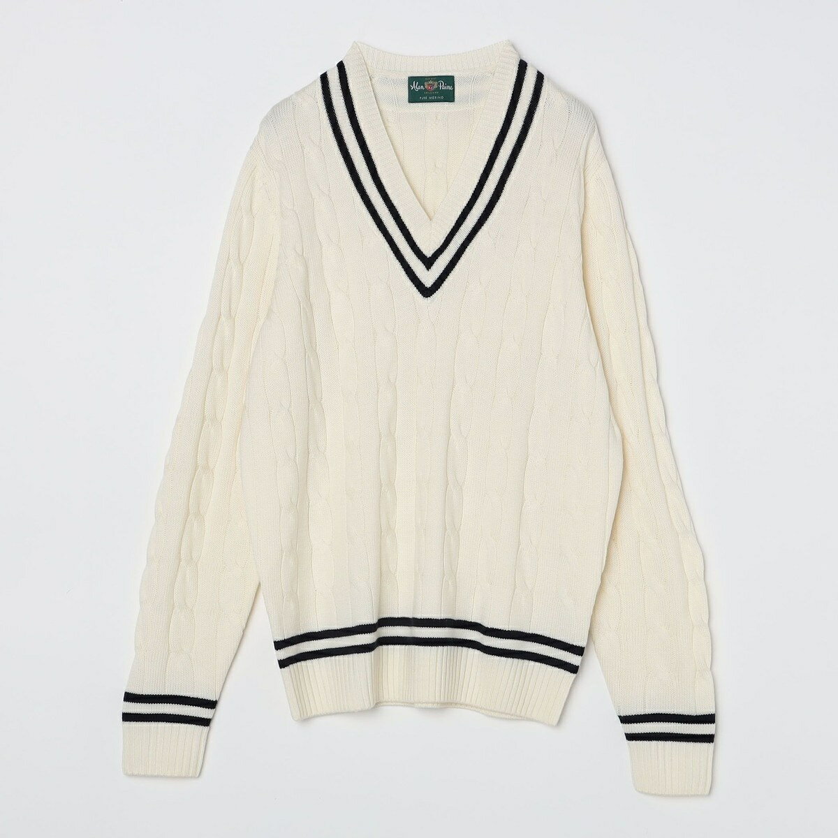 ALANPAINE: 7ゲージ クリケット ケーブル ニット／シップス（SHIPS）