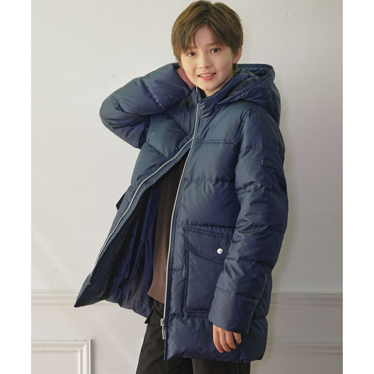 【140-170cm】【撥水】50Dタフタ ダウンコート/Jプレス(J.PRESS)