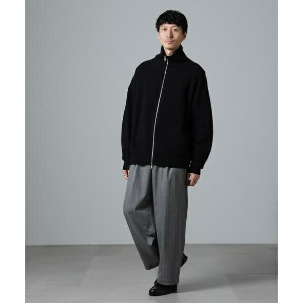 「大人のワイドパンツ」ピンストライプフランネル2タックワイドトラウザ／ナノユニバース（NANO universe）