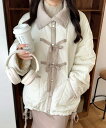 【mily bilet】フェミニンに着こなせる。リボン使いパイピング配色キルティングモンスターコート/クラシカルエルフ(Classical Elf)