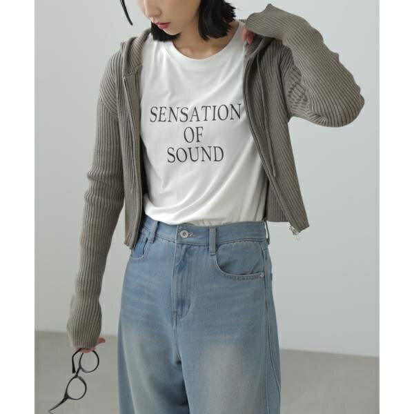 配色リブショート丈ニットパーカー／フリーズマート（Free's Mart）