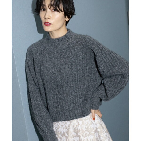 《美人百花掲載》ミドルゲージショートワイドリブニット【洗濯機洗い可】／オペークドットクリップ（OPAQUE.CLIP）のサムネイル